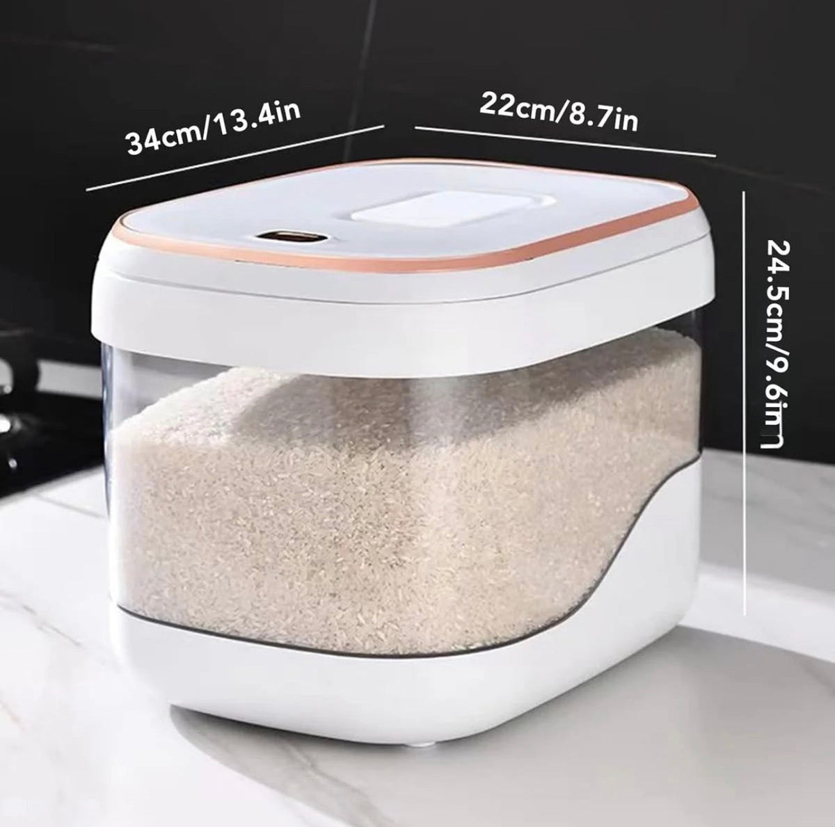 Premium Airtight Rice Storage Container with Measuring Cup & Moisture-Proof Lid | Large Kitchen Food Grain Storage Box