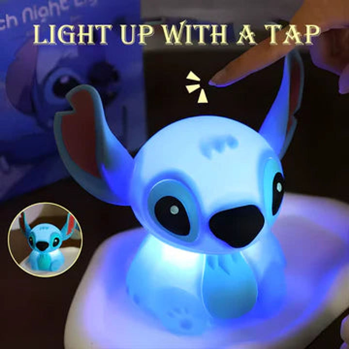Stitch Silicone Touch Night Light LED Lamp – Cute Cartoon Bedside Lamp for Kids Room, Nursery & Bedroom