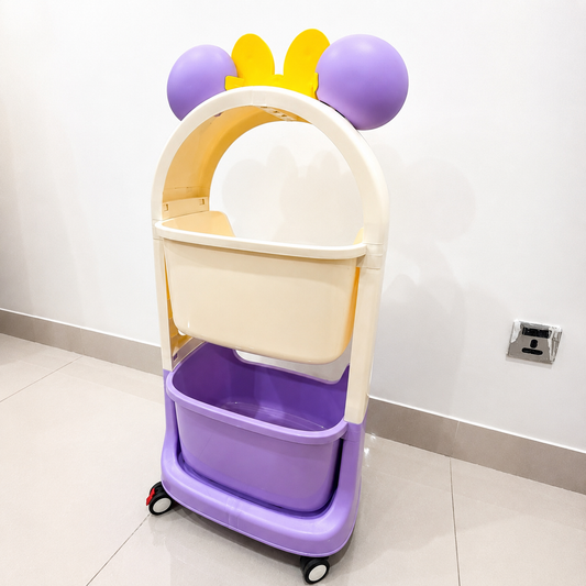 Original Disney Mickey Mouse Kids Rolling Storage Organizer Cart – Purple