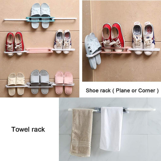 Wall Mounted Slipper Holder Rack | Self-Adhesive Bathroom & Bedroom Shoe Organizer (1 Pc)