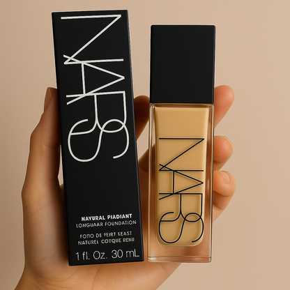 NARS Flawless Glow Makeup Bundle – Foundation, Loose Powder & Liquid Blush