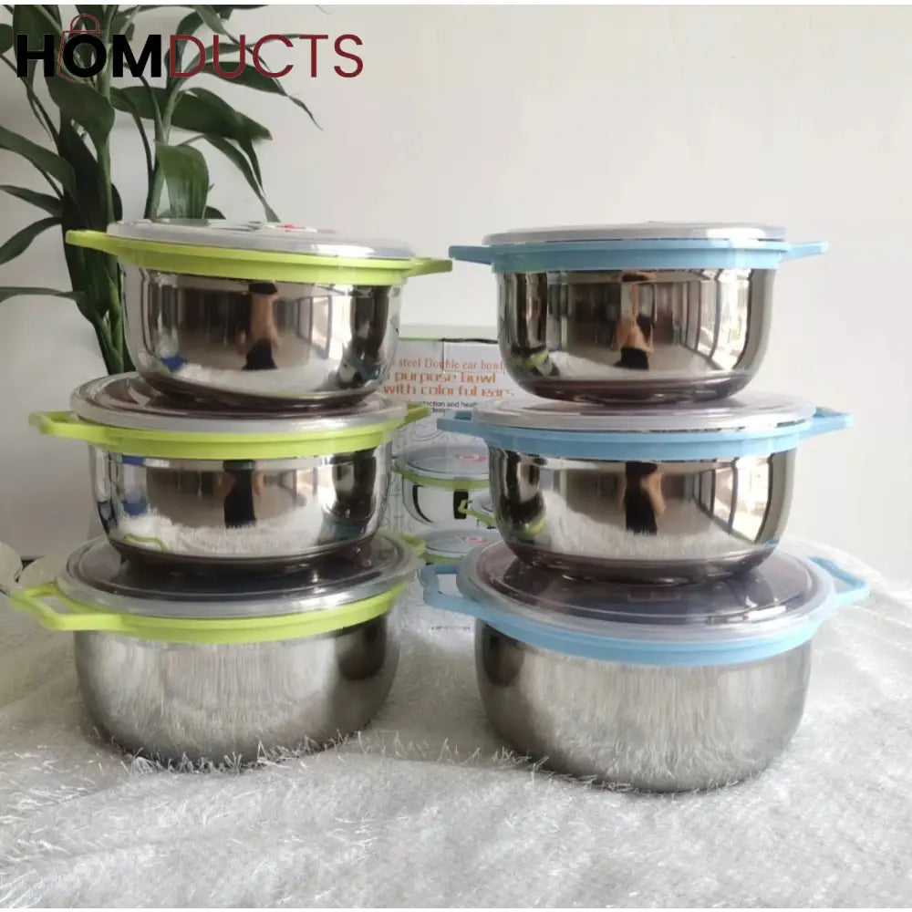 3Pcs Stainless Steel Container With Airtight lid