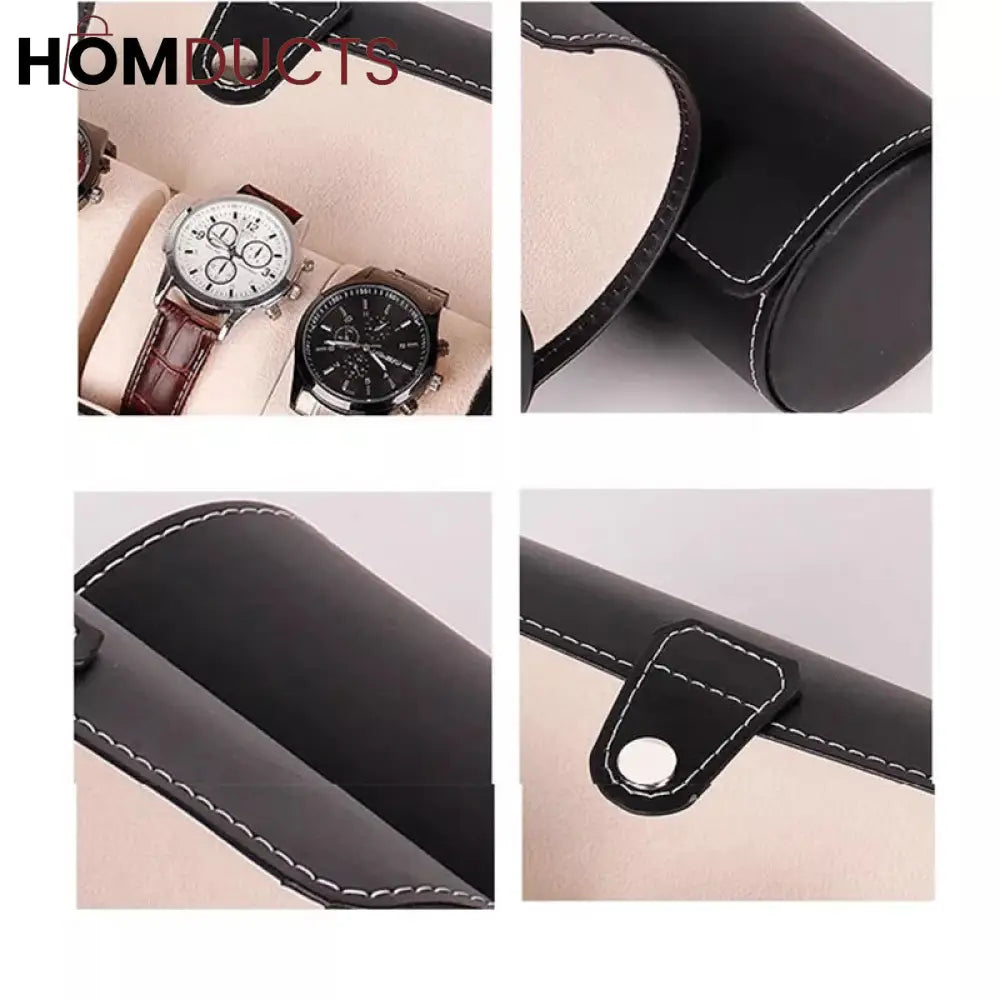 3 Slot Leather Watch Box