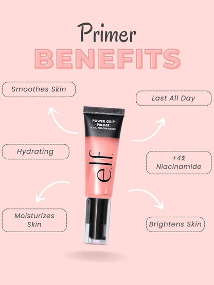 e.l.f. Power Grip Primer + 4% Niacinamide – Brightening & Makeup Locking Primer (24ml)