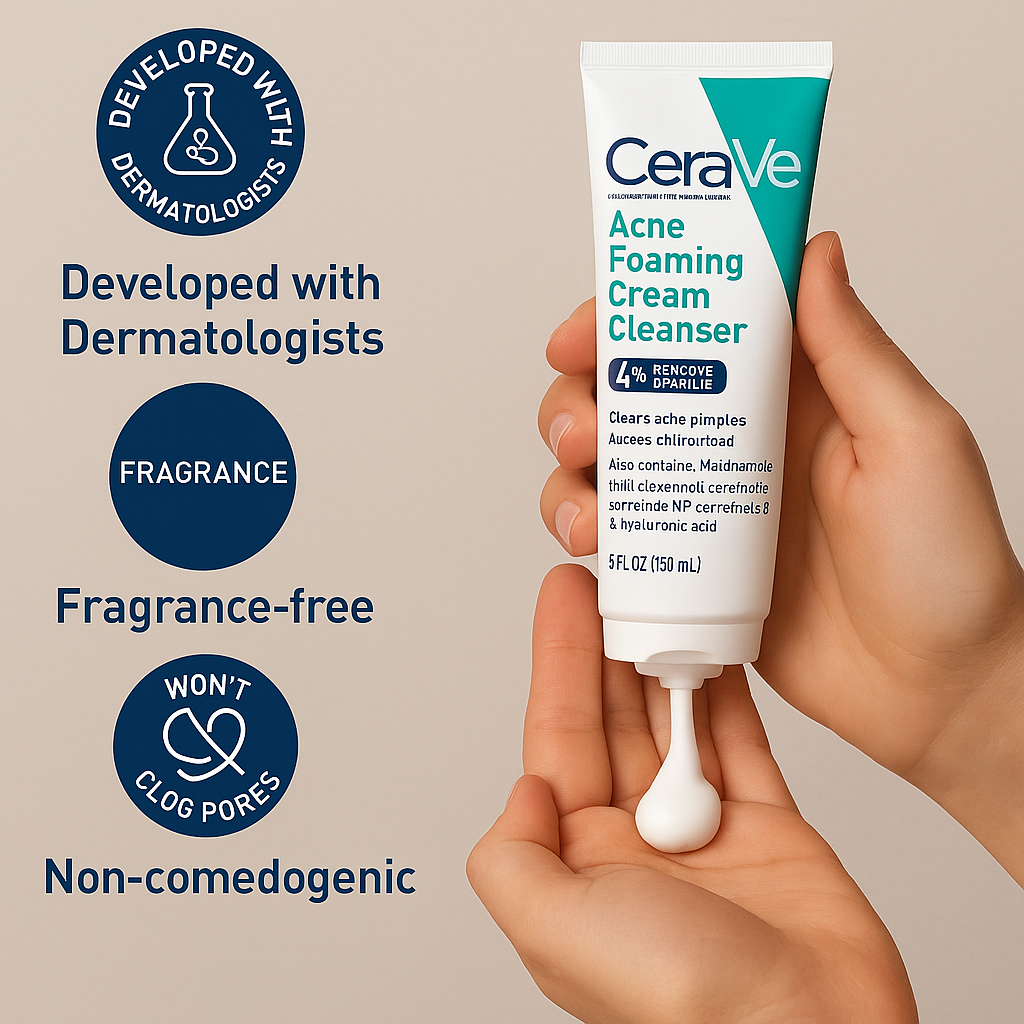 CeraVe 4 In 1 Skincare Kit | Night Cream, Sunblock, Cleanser & Serum For Radiant Skin (Replica)