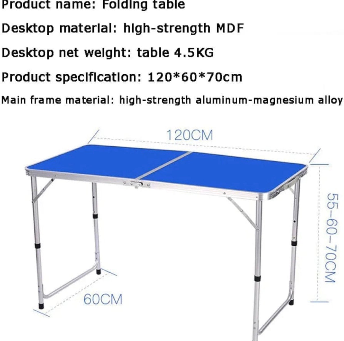 Portable Foldable Aluminum Camping & Picnic Table | Lightweight Indoor & Outdoor Folding Table
