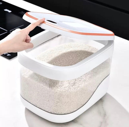 Premium Airtight Rice Storage Container with Measuring Cup & Moisture-Proof Lid | Large Kitchen Food Grain Storage Box