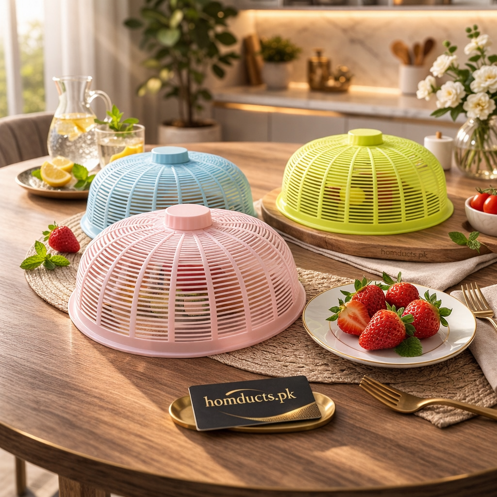 Premium Fly-Proof Food Cover – Thickened Round Mesh Dome (1 Pc) – Multi-Color Kitchen Food Protector