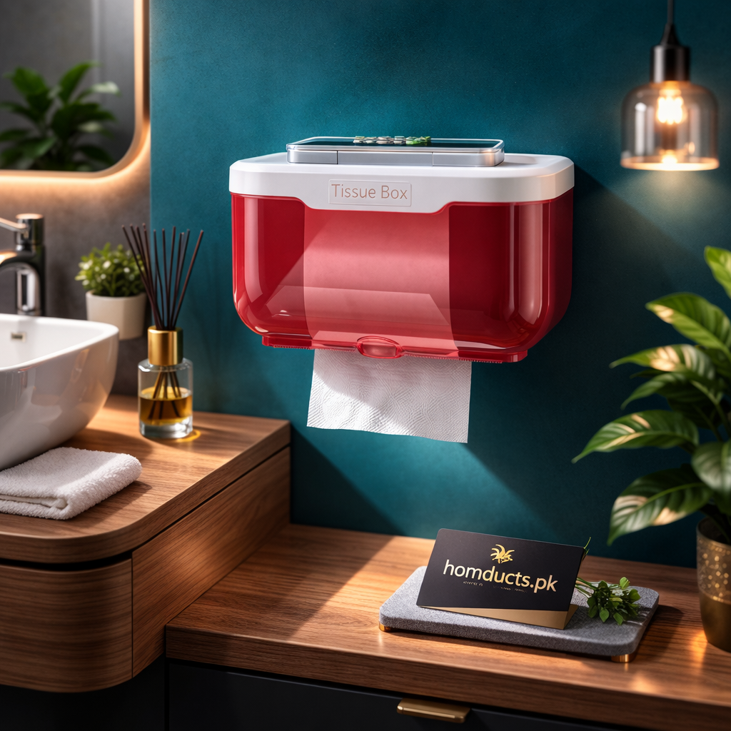 Luxury 3-in-1 Wall Mounted Tissue Box with Phone Holder & Storage Tray – Punch-Free Bathroom Organizer