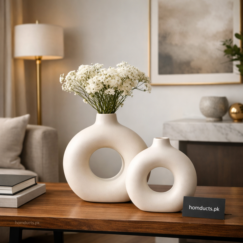 Luxury Large Donut Decorative Vase – Premium Modern Statement Piece (1 Pc)