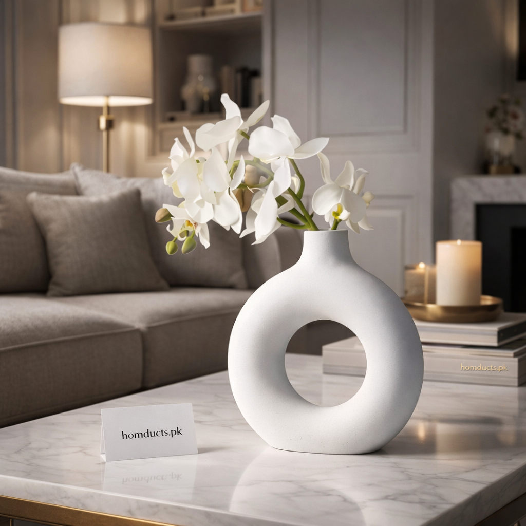 Luxury Large Donut Decorative Vase – Premium Modern Statement Piece (1 Pc)