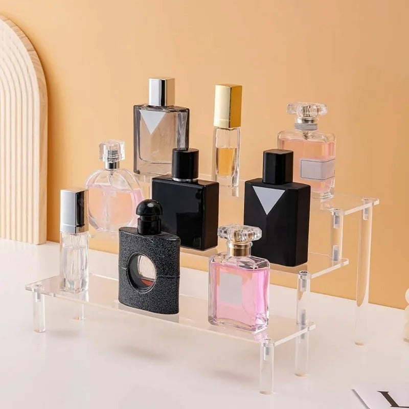 Luxury Acrylic Perfume Organizer Stand – Multi-Tier Vanity Display Shelf