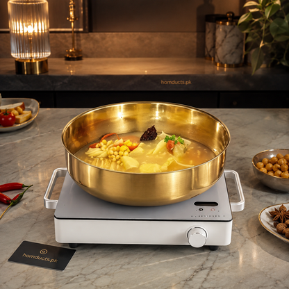 Premium Gold Stainless Steel Food Storage Bowl with Transparent Airtight Lid – Multipurpose Kitchen Serving Container