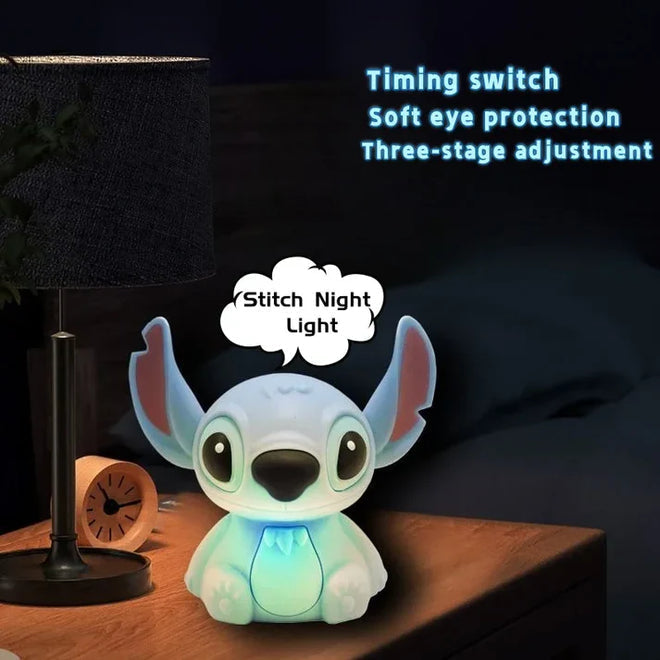Stitch Silicone Touch Night Light LED Lamp – Cute Cartoon Bedside Lamp for Kids Room, Nursery & Bedroom