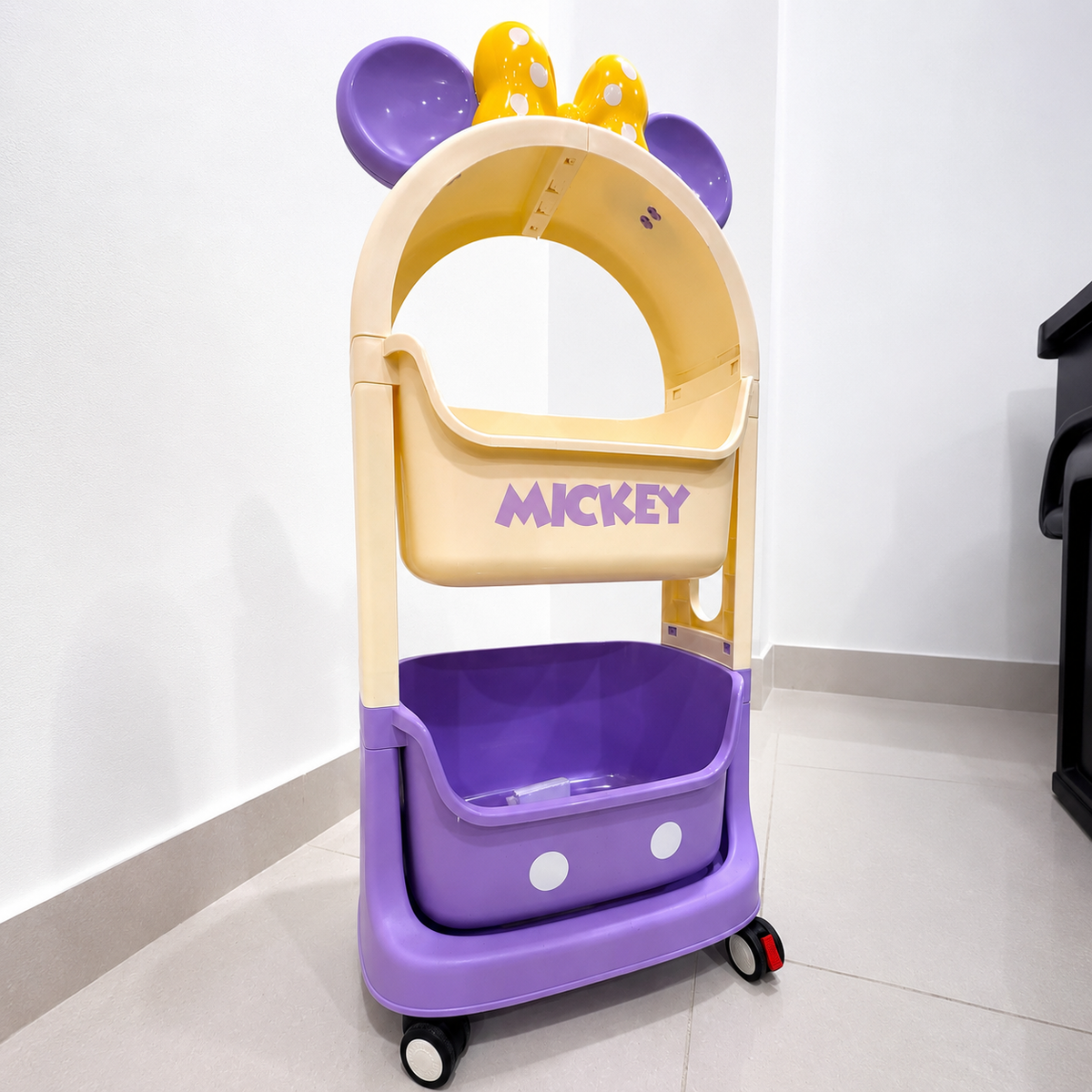 Original Disney Mickey Mouse Kids Rolling Storage Organizer Cart – Purple