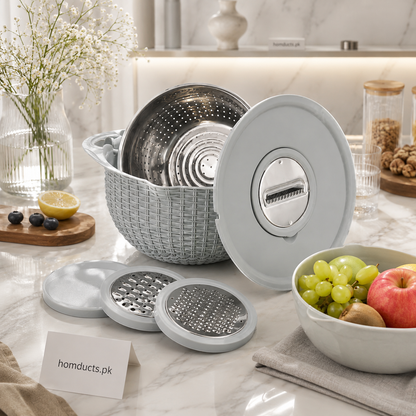 Multifunctional Stainless Steel Strainer & Drain Basket Bowl Set