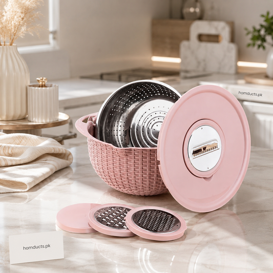 Multifunctional Stainless Steel Strainer & Drain Basket Bowl Set