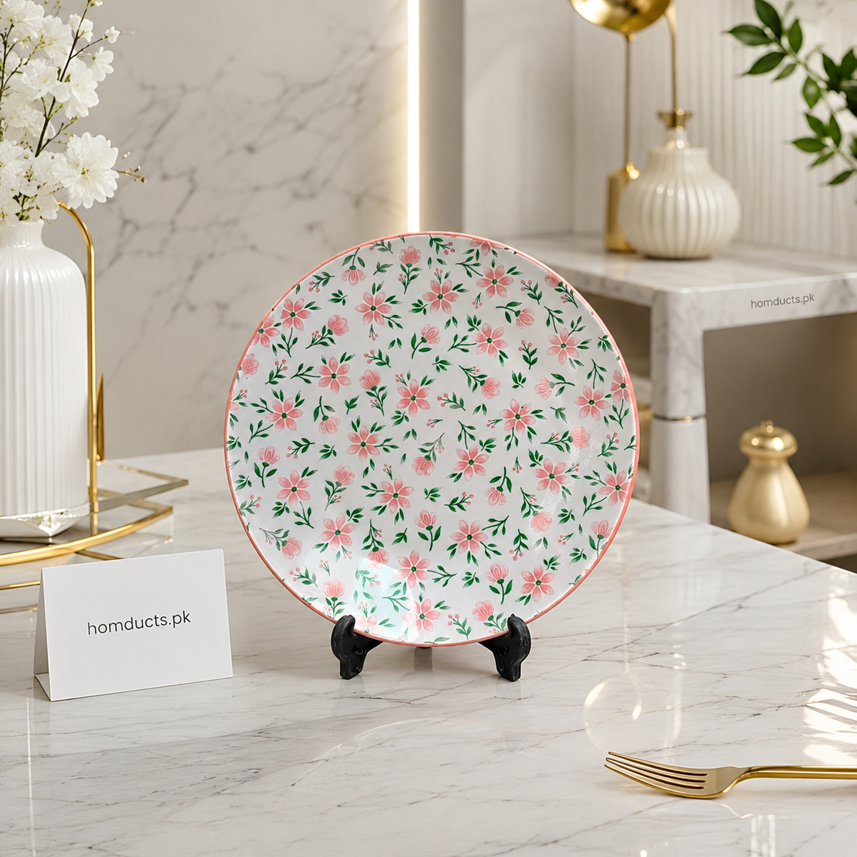10-Inch Floral Ceramic Dinner Plate