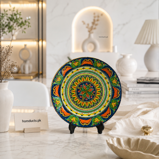 8 Inch Hand-Painted Decorative Ceramic Quarter Plate | Premium Dinnerware & Home Décor