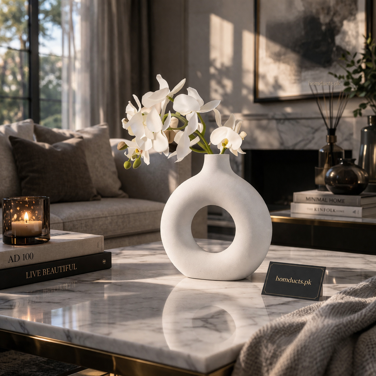 Luxury Large Donut Decorative Vase – Premium Modern Statement Piece (1 Pc)