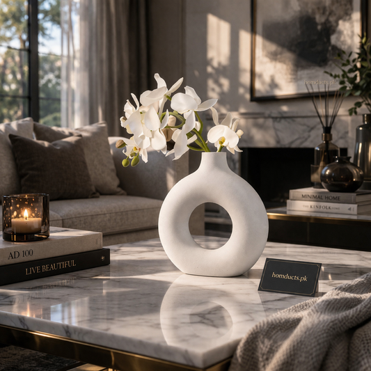 Luxury Large Donut Decorative Vase – Premium Modern Statement Piece (1 Pc)