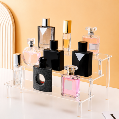 Luxury Acrylic Perfume Organizer Stand – Multi-Tier Vanity Display Shelf