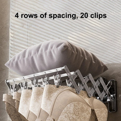 Wall Mounted Foldable Acrylic Drying Rack with Strong Suction Cups | Expandable Laundry Hanger for Socks, Baby Clothes & Undergarments