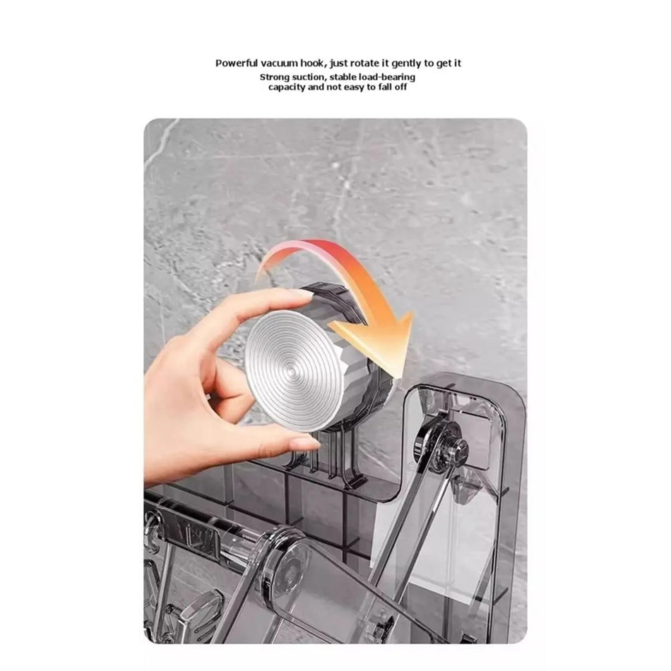 Wall Mounted Foldable Acrylic Drying Rack with Strong Suction Cups | Expandable Laundry Hanger for Socks, Baby Clothes & Undergarments