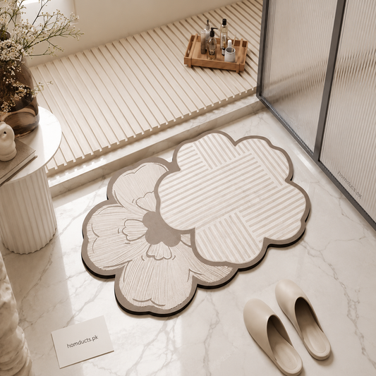 Luxury Flower-Shaped Non-Slip Bathroom Floor Mat | Soft Absorbent Bath Rug (1 PC) (40*60cm)