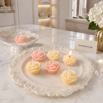 4-Piece Rose Flower Scented Candle Gift Set | Decorative Floral Aromatherapy Candles for Home Décor