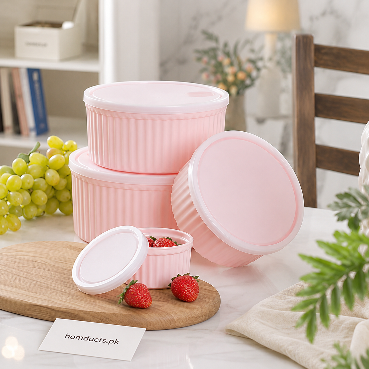 Ziba 4-Piece Food Storage Container Set with Lids | Freezer & Microwave Safe