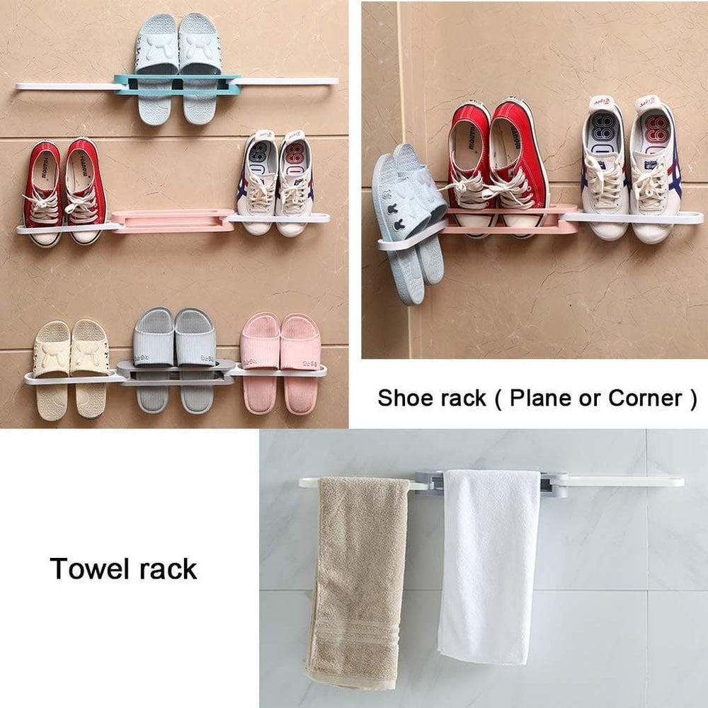 Wall Mounted Slipper Holder Rack | Self-Adhesive Bathroom & Bedroom Shoe Organizer (1 Pc)
