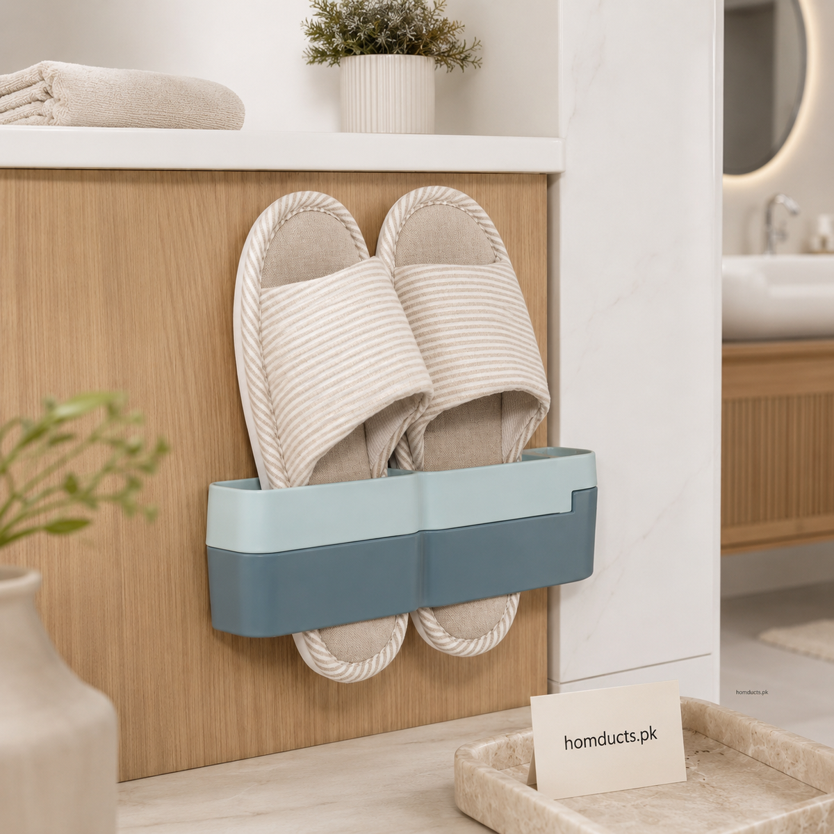 Wall Mounted Slipper Holder Rack | Self-Adhesive Bathroom & Bedroom Shoe Organizer (1 Pc)