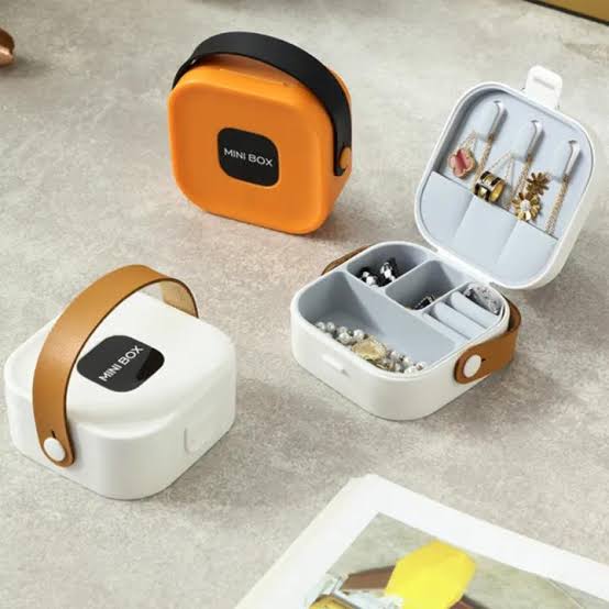 Mini Travel Jewelry Box with Mirror & Organizer | Portable Jewelry Storage Case