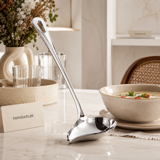 Premium Stainless Steel Soup Ladle Spoon – Deep Serving Spoon for Soup, Curry & Gravy (1 Pc)