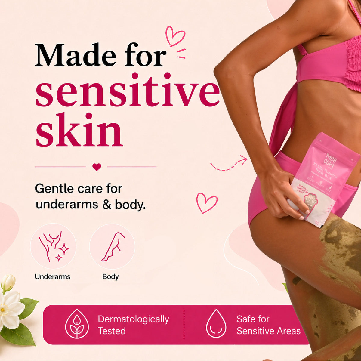 4-in-1 Meeoow Body Hair Removal Wax Powder Mask fullbody (Imported)
