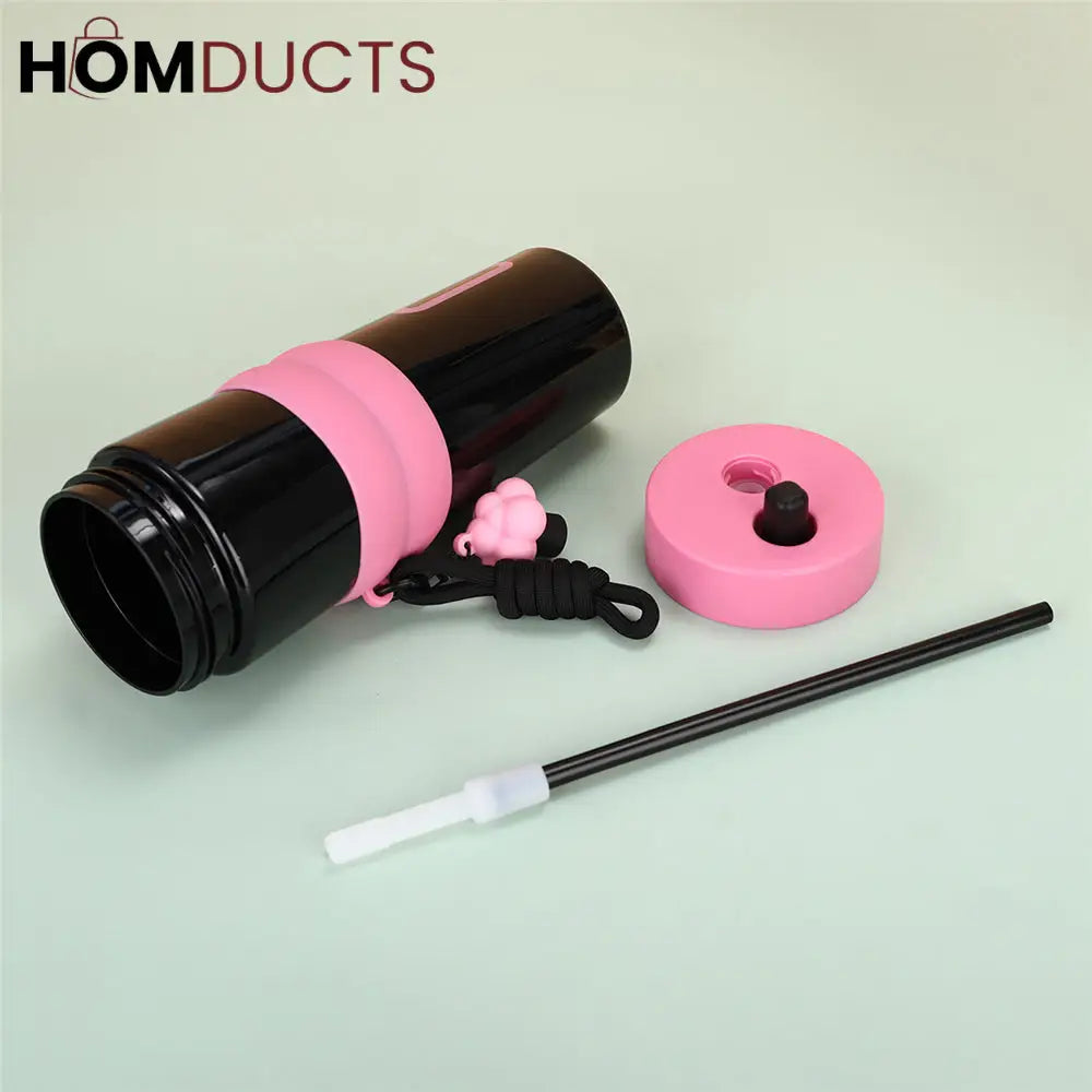 Colorful Leak-Proof Sports Water Bottle with Straw and Handle –Travel Tumbler for Gym, School, and Outdoor Use
