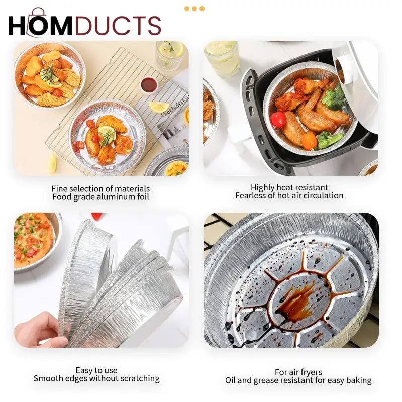 Disposable Aluminium Foil Pan For Air Fryer (10pcs)