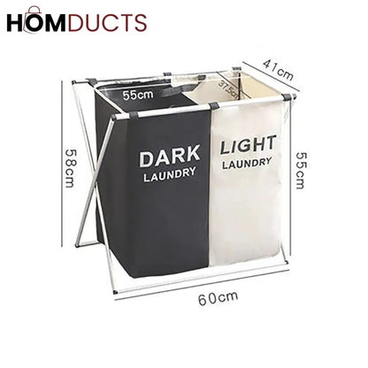 Foldable 2 and 3 Section Laundry Basket