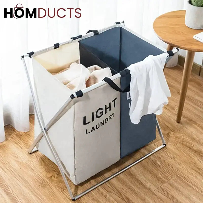 Foldable 2 and 3 Section Laundry Basket
