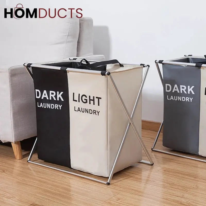 Foldable 2 and 3 Section Laundry Basket