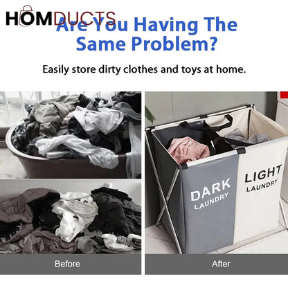 Foldable 2 and 3 Section Laundry Basket