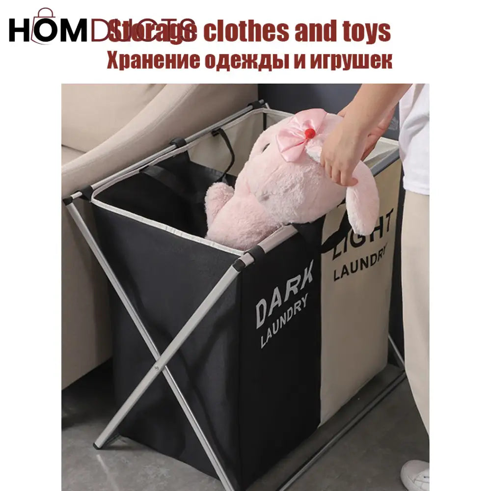 Foldable 2 and 3 Section Laundry Basket