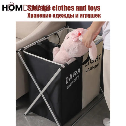 Foldable 2 and 3 Section Laundry Basket