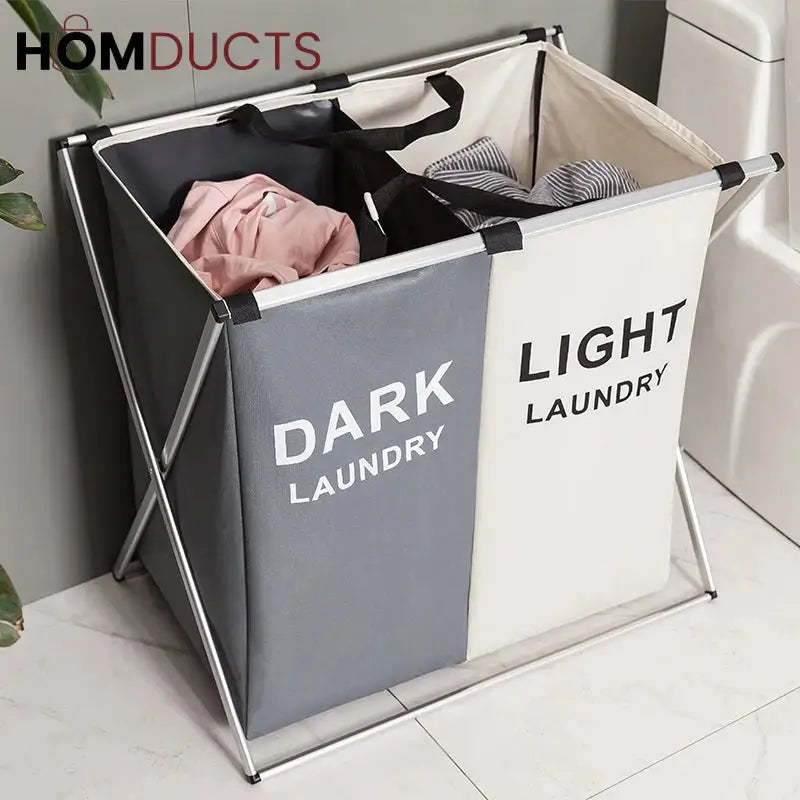 Foldable 2 and 3 Section Laundry Basket