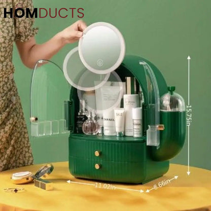 Luxury large Capacity Inside Led Mirror Cosmetic Organizer
