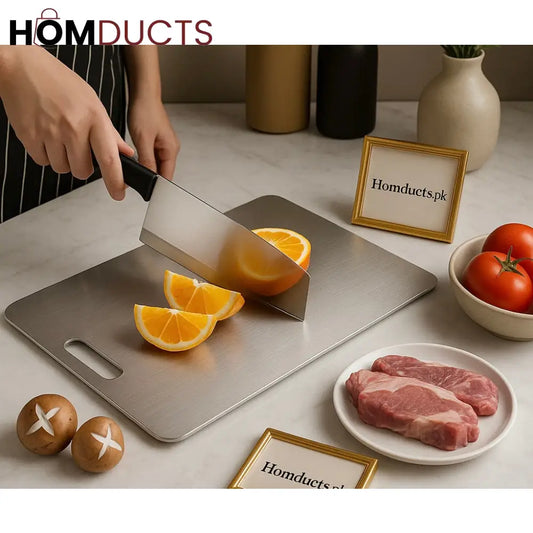 Premium Titanium Steel Cutting Board – Double-Sided, Anti-Bacterial, Food-Grade Surface