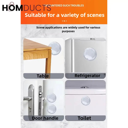 Self-Adhesive Silicone Door Handle Wall Protector – Shock Absorbing Bumper Pads for Walls, Furniture & Appliances 6pcs
