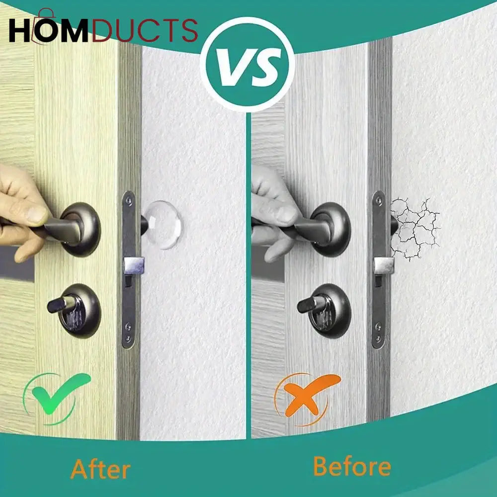 Self-Adhesive Silicone Door Handle Wall Protector – Shock Absorbing Bumper Pads for Walls, Furniture & Appliances 6pcs