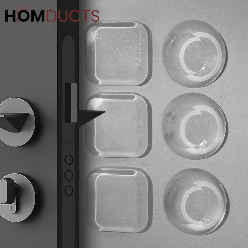 Self-Adhesive Silicone Door Handle Wall Protector – Shock Absorbing Bumper Pads for Walls, Furniture & Appliances 6pcs